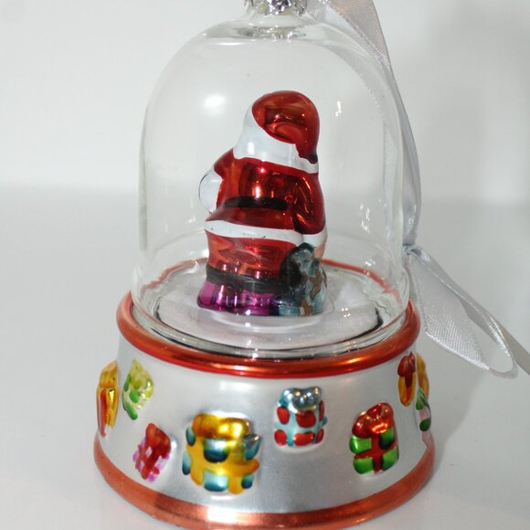 Mr. Christmas Santa Glass Ornament Music Box “We Wish You A Merry Christmas” - Picture 5 of 9